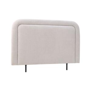 Tête de lit en tissus beige et pieds noir largeur 140
