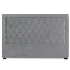 Tête de lit en velours gris argent 180cm