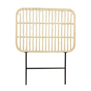 Tête de lit métal noir rotin naturel 121 x 95 cm