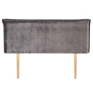 Tête de lit rembourrée en tissu gris, 140 cm