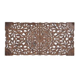Tête de lit sculpté à la main marron antique