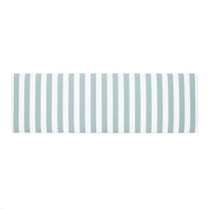 Tête de lit tapissée en tissu rayé turquoise 145x52cm