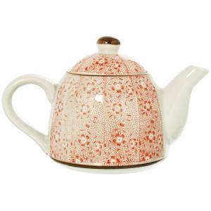 Théière en céramique à petites fleurs avec infuseur en acie…