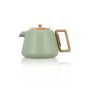 Théière en fonte céladon avec couvercle en bois 500ml