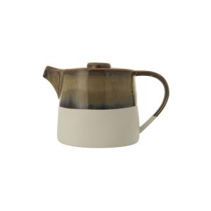 Théière en grès multicolore