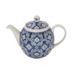 Théière   filtre   1 l bleu en grès H15