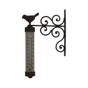 Thermomètre en fonte et métal marron 18.5 x 25 cm