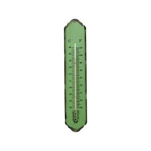 Thermomètre en métal vert 12 x 61 cm