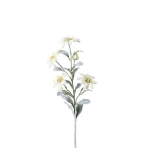 Tige d'edelweiss artificielle jaune pâle H45