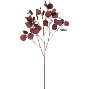 Tige d'eucalyptus et graines artificielles bordeaux H96