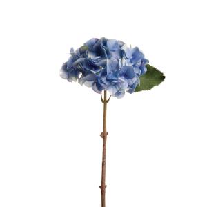 Tige d'hortensia artificielle bleue H47