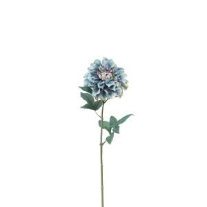 Tige de dahlia artificielle bleue et verte H58