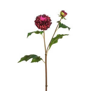 Tige de dahlia artificielle bordeaux H50