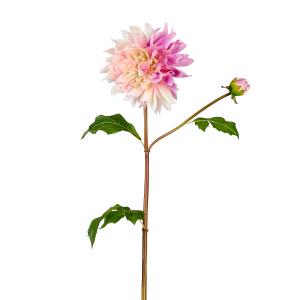 Tige de dahlia artificielle rose pâle et fuchsia H20