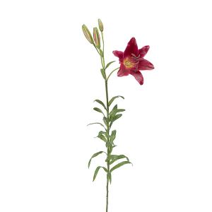 Tige de lily rubrum artificielle rouge H98