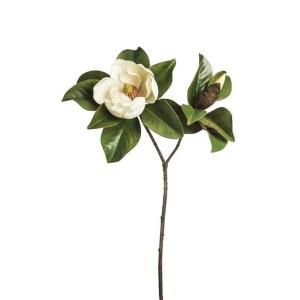 Tige de magnolia artificielle blanche H86