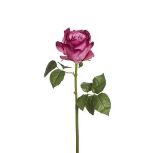 Tige de rose artificielle fuchsia H57