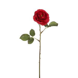 Tige de rose artificielle rouge H33