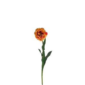 Tige de tulipe double artificielle orange H70