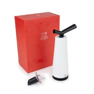 Tire-bouchon en bois couleur blanc et bec verseur