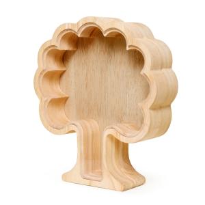 Tirelire arbre h18cm en bois naturel