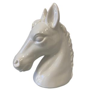 Tirelire en forme de buste de cheval blanc