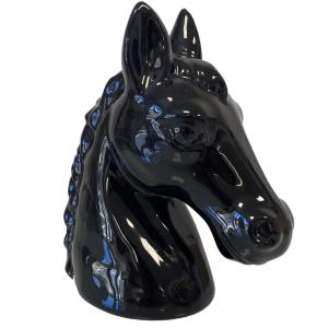 Tirelire en forme de buste de cheval noir