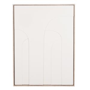 Toile abstraite à reliefs blancs 60x80