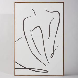 Toile abstraite en relief noir et blanc 103x153