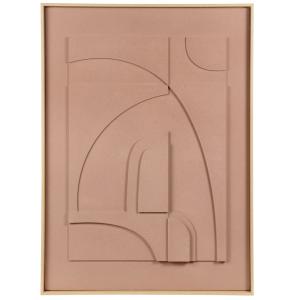 Toile abstraite en relief terracotta 55x75