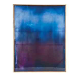 Toile abstraite imprimée bleue et rose 104x134