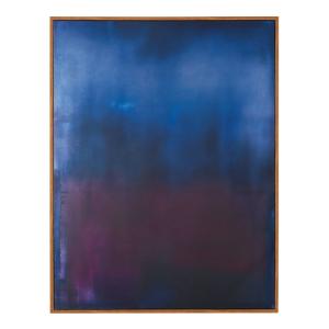 Toile abstraite imprimée et peinte bleue et rose 104x134