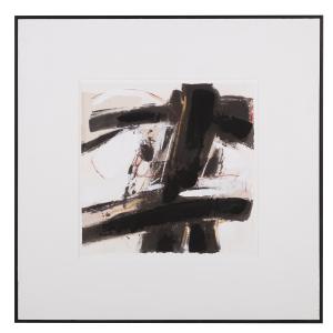 Toile abstraite noire et blanche 120x120
