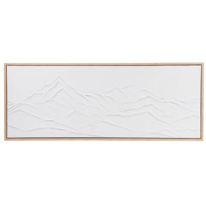Toile blanche et montagnes en reliefs 83x33
