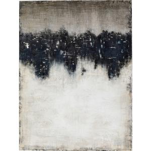 Toile bleu foncé et gris clair abstraite en coton 90x120