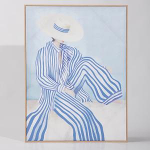 Toile bleue et blanche 75x100