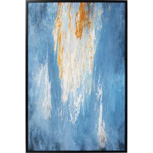 Toile bleue, orange et blanche en polyester 120x180