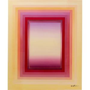 Toile cadres en coton jaune et violet 140x170