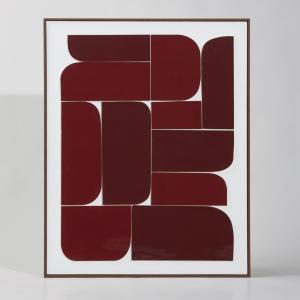 Toile effet laqué rouge et blanc 80x101