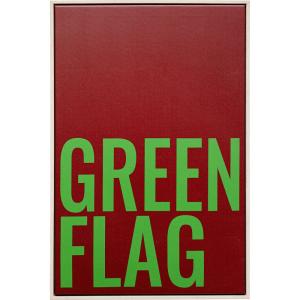 Toile imprimée en coton rouge et vert 40x60