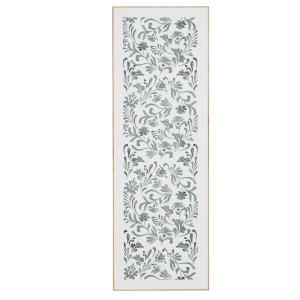 Toile imprimée et peinte motif floral vert 51x151