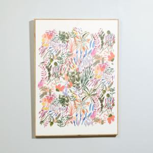 Toile peinte végétation multicolore 50x70