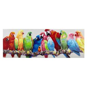 Toile perroquets multicolores 70x200
