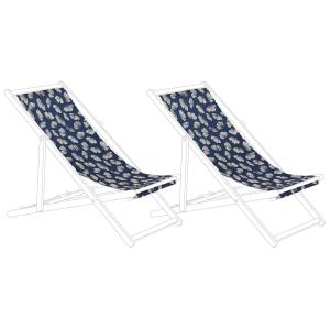 Toile pour transat et chilienne en tissu bleu 44x113