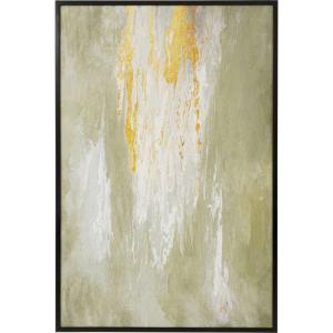 Toile verte, dorée et blanche en polyester 80x120