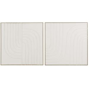 Toiles à reliefs blancs (x2) 81x81