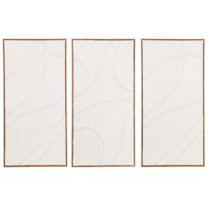 Toiles triptyques à reliefs blancs 104x70