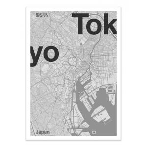 TOKYO MINIMALIST MAP - Affiche d'art 50 x 70 cm
