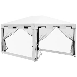 Tonnelle barnum 4x3x2,45 m blanc noir
