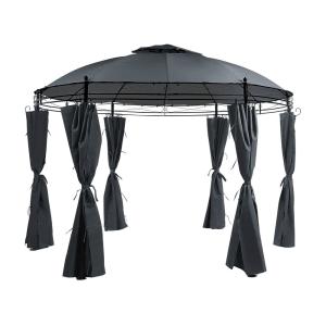 Tonnelle d'extérieur métal 368 cm 368 cm gris graphite